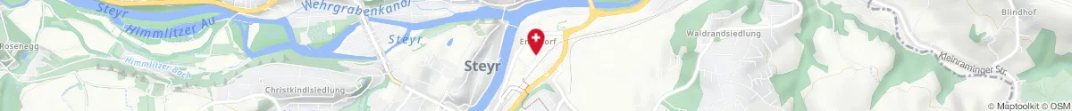 Kartendarstellung des Standorts für Bahnhof-Apotheke in 4400 Steyr